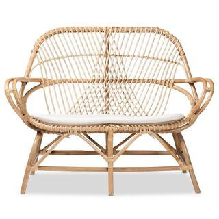 Jayden 44.9 in. Natural Rattan 2-Seater Loveseat | The Home Depot