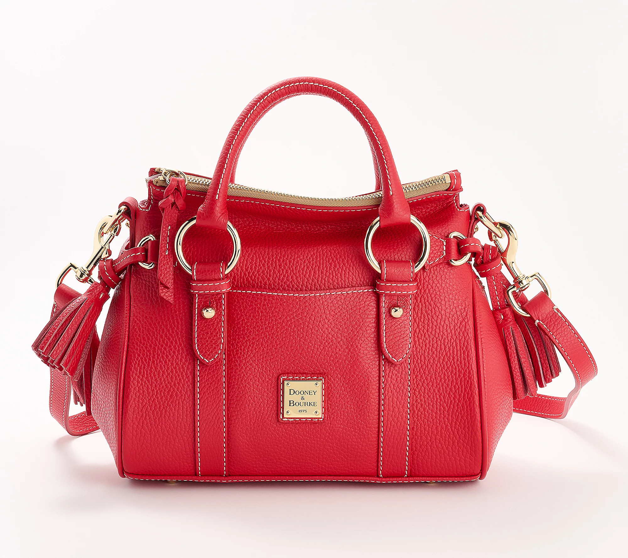 Dooney & Bourke Lucca Pebble Leather Satchel w/ Crossbody Strap | QVC
