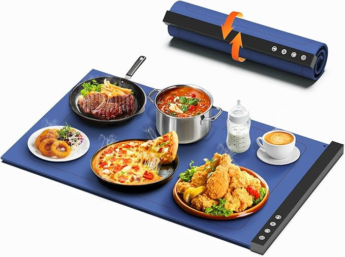 Warming Mat for Food - Full Surface Rapid Heating, Rollable & Portable Food Warmer Mat with 6 Tem... | Amazon (US)