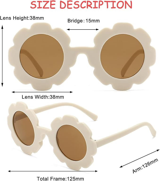 Round flower Sunglasses for Kids Girl Boys Matte Coloful Sunflower Shades Outdoors UV400 Protecti... | Amazon (US)