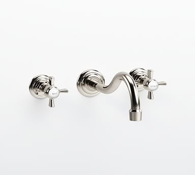 Mercer Cross Handle Wall Mounted Bathroom Sink Faucet | Pottery Barn (US)