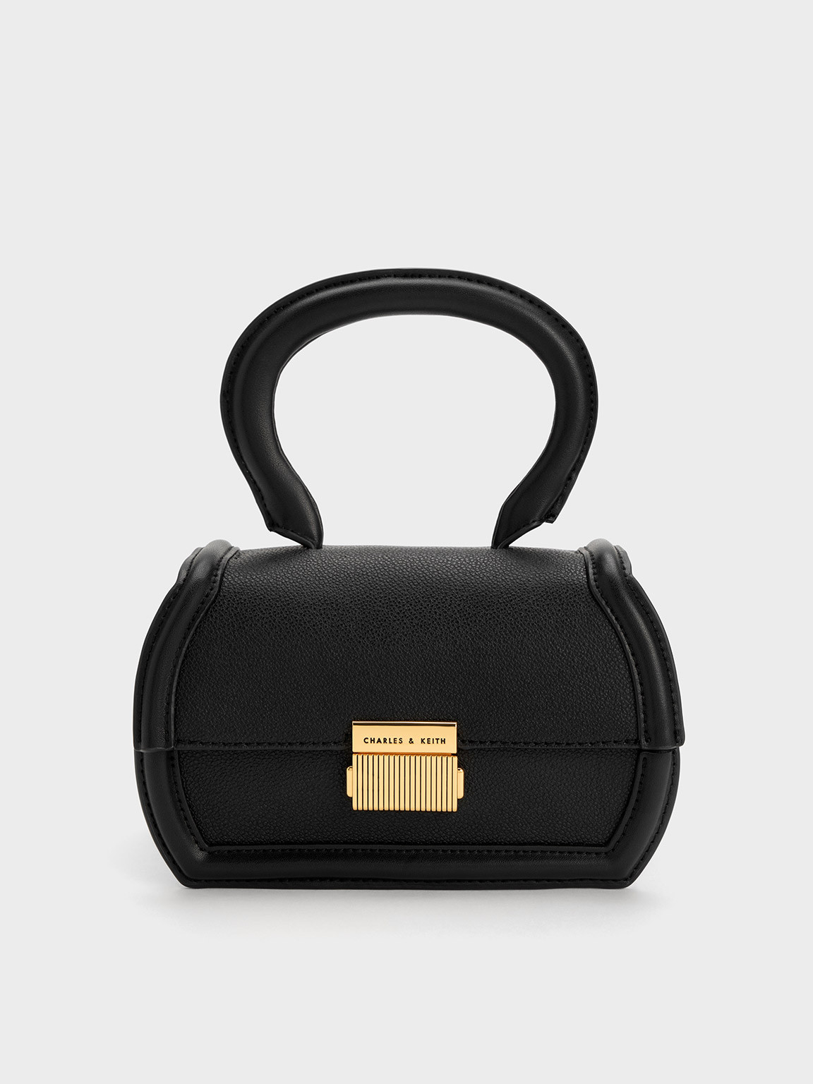 Leona Sculptural Top Handle Bag
 - Black | Charles & Keith EU