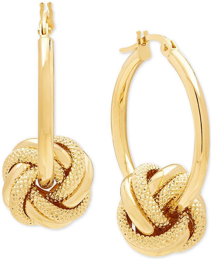 Italian Gold Love Knot Drop Earrings in 14k Gold & Reviews - Earrings - Jewelry & Watches - Macy'... | Macys (US)