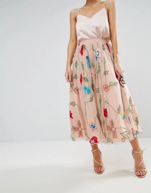 ASOS PETITE Embellished Tulle Prom Midi Skirt | ASOS US