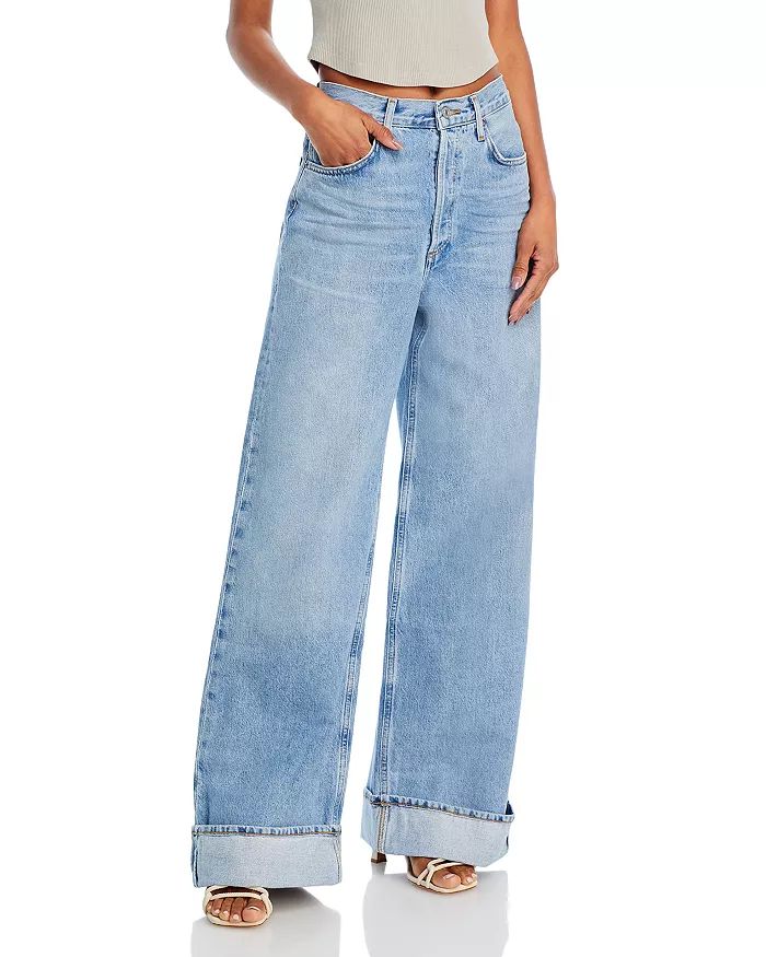 AGOLDE Dame High Rise Wide Leg Cuffed Jeans in Showdown Women - Bloomingdale's | Bloomingdale's (US)