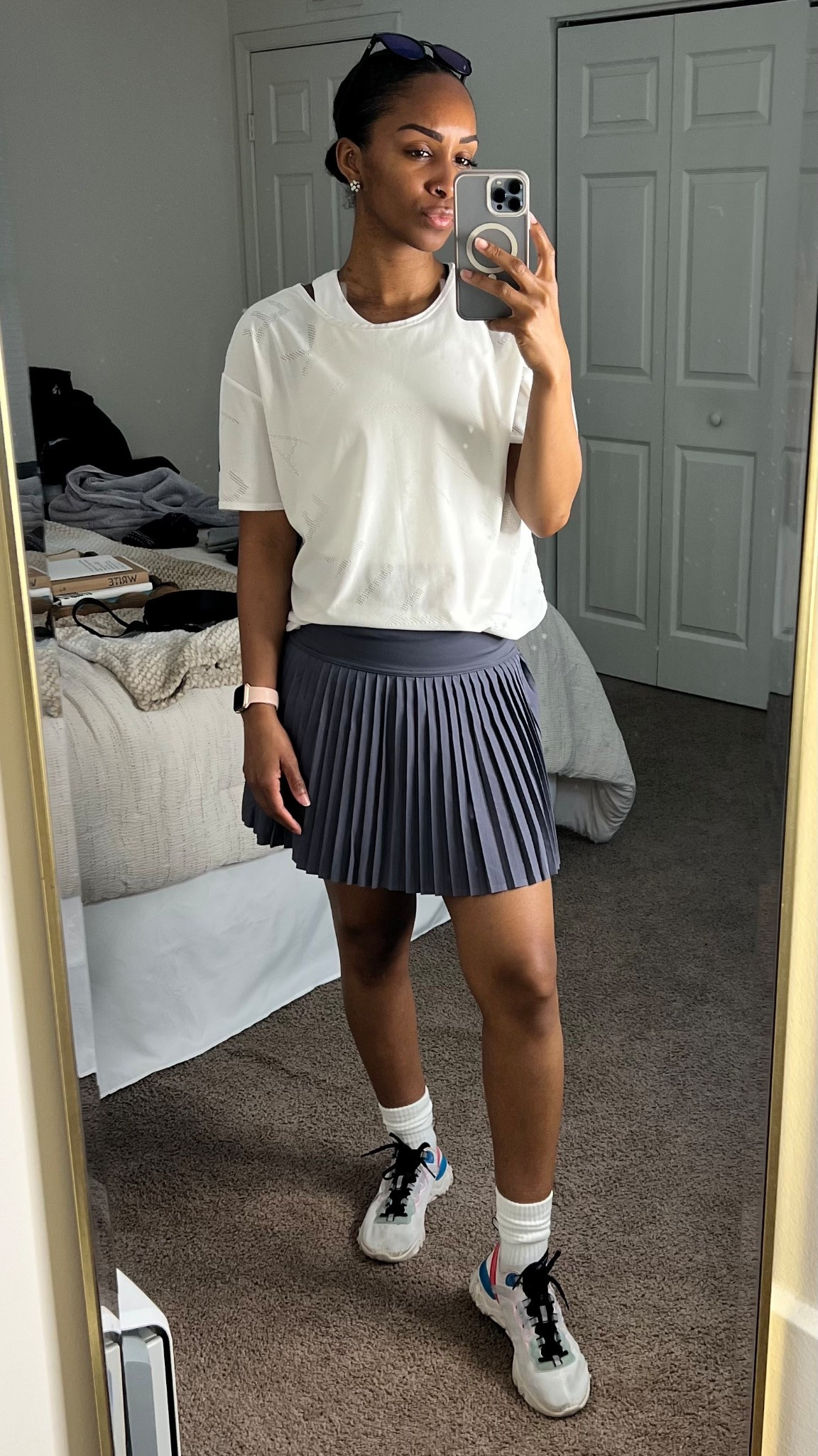 Last day of tennis fit - for now! 🥲
I’m wearing a medium skirt for reference  

#LTKShoeCrush #LTKActive #LTKFindsUnder50