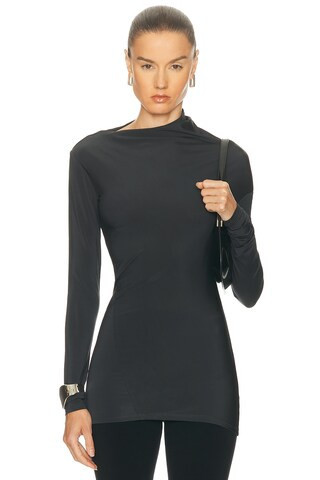EAVES Auda Top in Charcoal | FWRD 