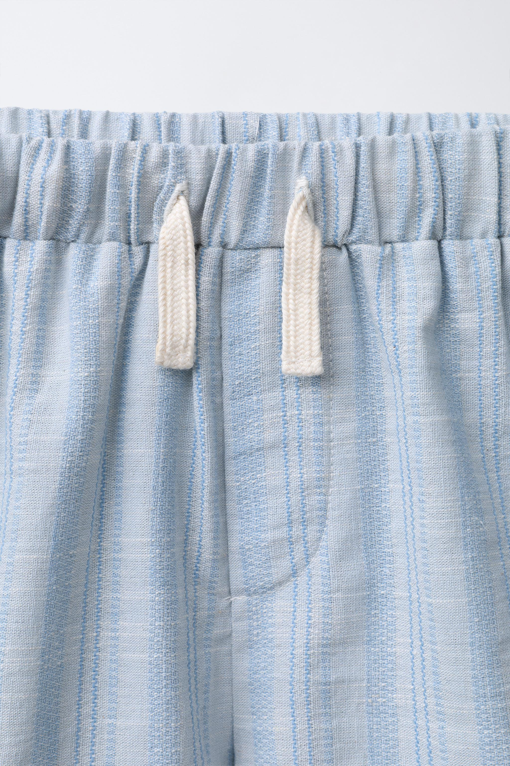 STRIPED SHORTS WITH COTTON AND LINEN | Zara US