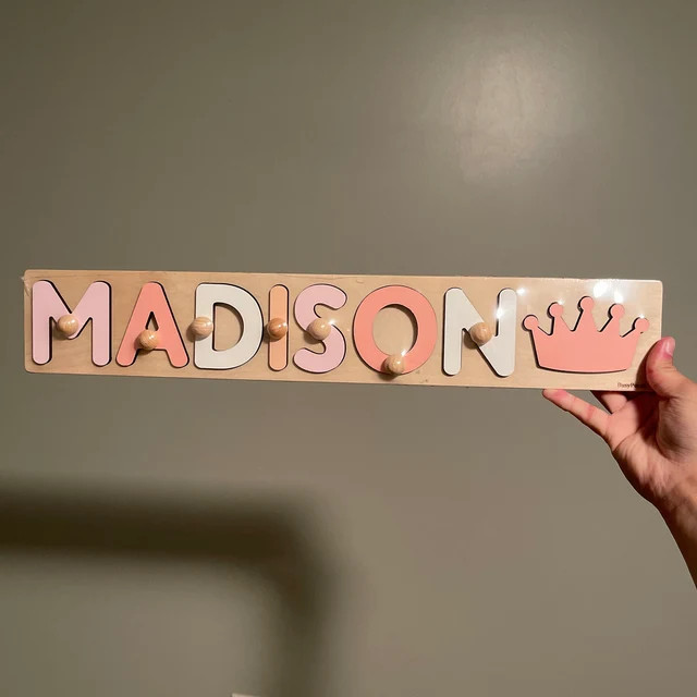 Personalized Name Puzzle With Pegs Montessori Toys Baby - Etsy | Etsy (US)