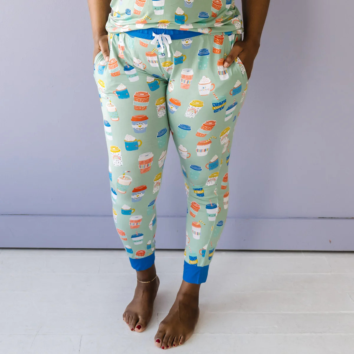 Aqua I Love You A Latte Women's Bamboo Viscose Pajama Pants | Little Sleepies