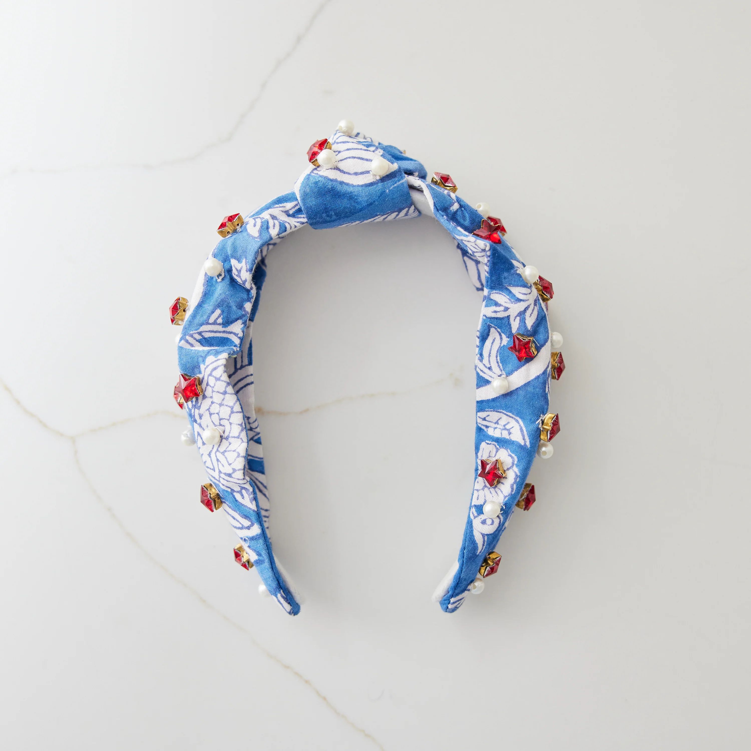 Limited Edition Block Print Headband in Red, White and Blue | Beth Ladd Collections