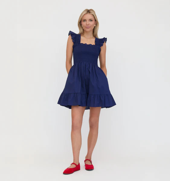 The Elizabeth Nap Dress - Navy Cotton | Hill House Home US