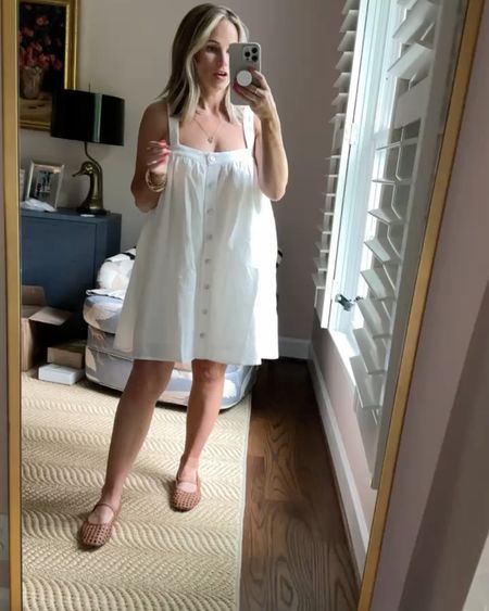 I’m so obsessed with this white sundress from Revolve. I’m wearing a size small.  It can sort of look like a nightgown if you don’t dress up the rest of your look, but with your hair done and some cute shoes and jewelry, it’s perfect.

#LTKStyleTip #LTKSeasonal #LTKOver40