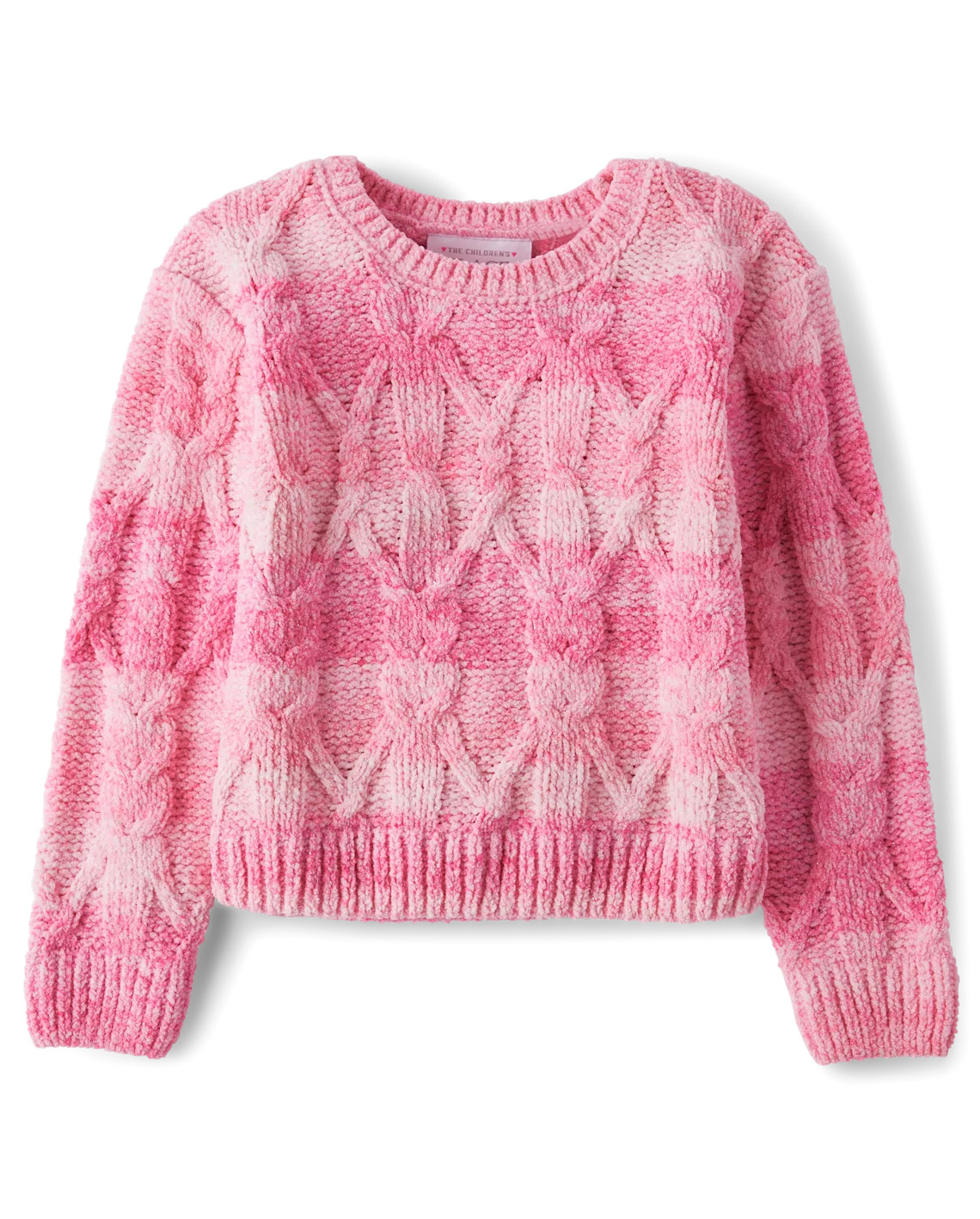 Toddler Girls Ombre Cable Knit Chenille Sweater - pink | The Children's Place