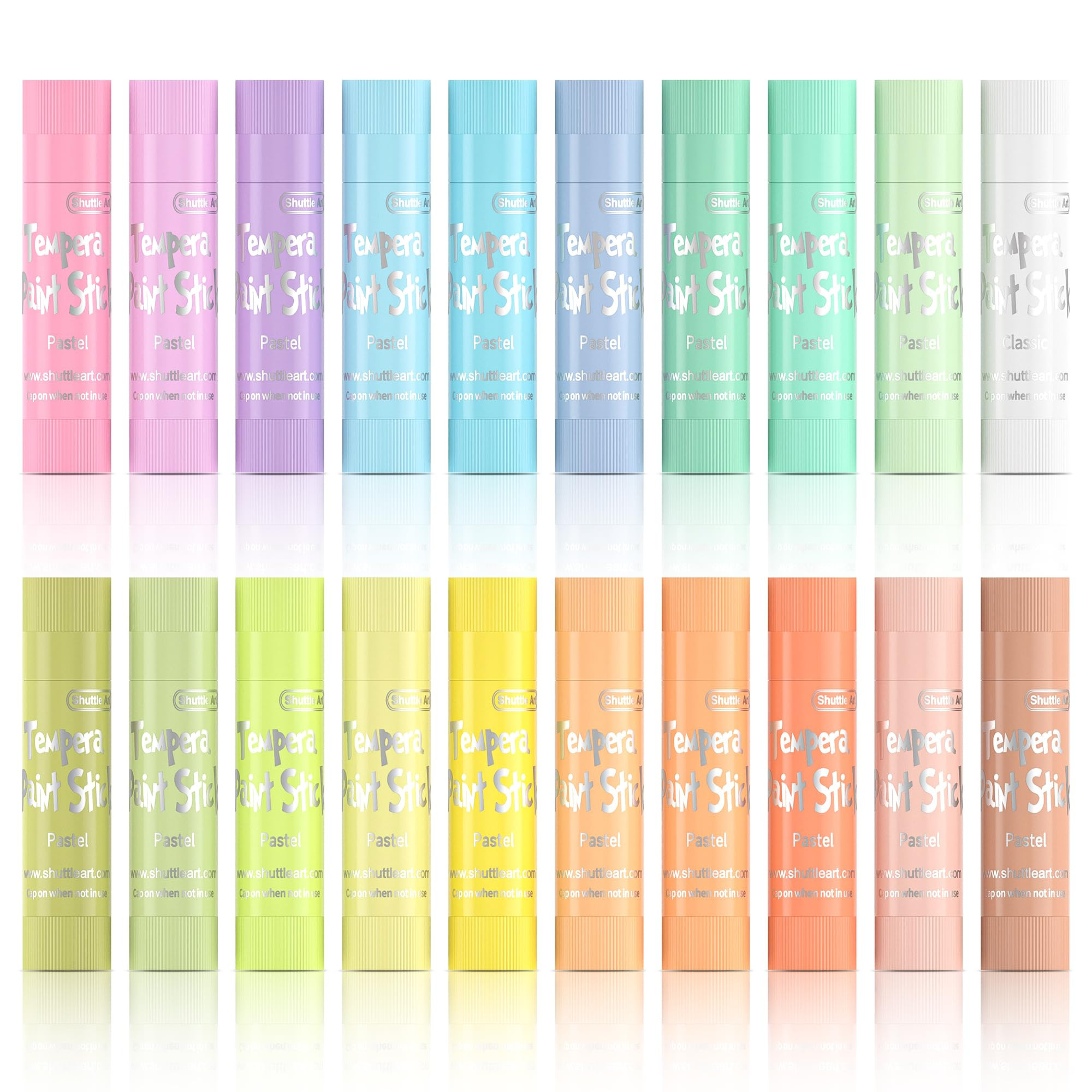 Shuttle Art Tempera Paint Sticks, 20 Pastel Colors, Solid Tempera Paint for Kids, Super Quick Dry... | Amazon (US)