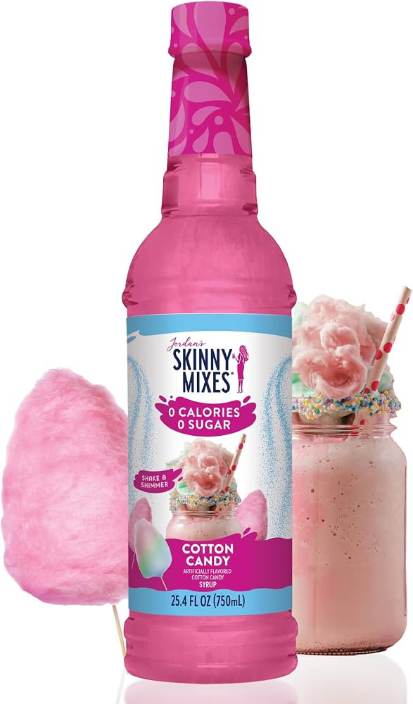 Jordan's Skinny Mixes Sugar Free Syrup, Cotton Candy Flavor, Fruit Flavored Water Enhancer, Drink... | Amazon (US)