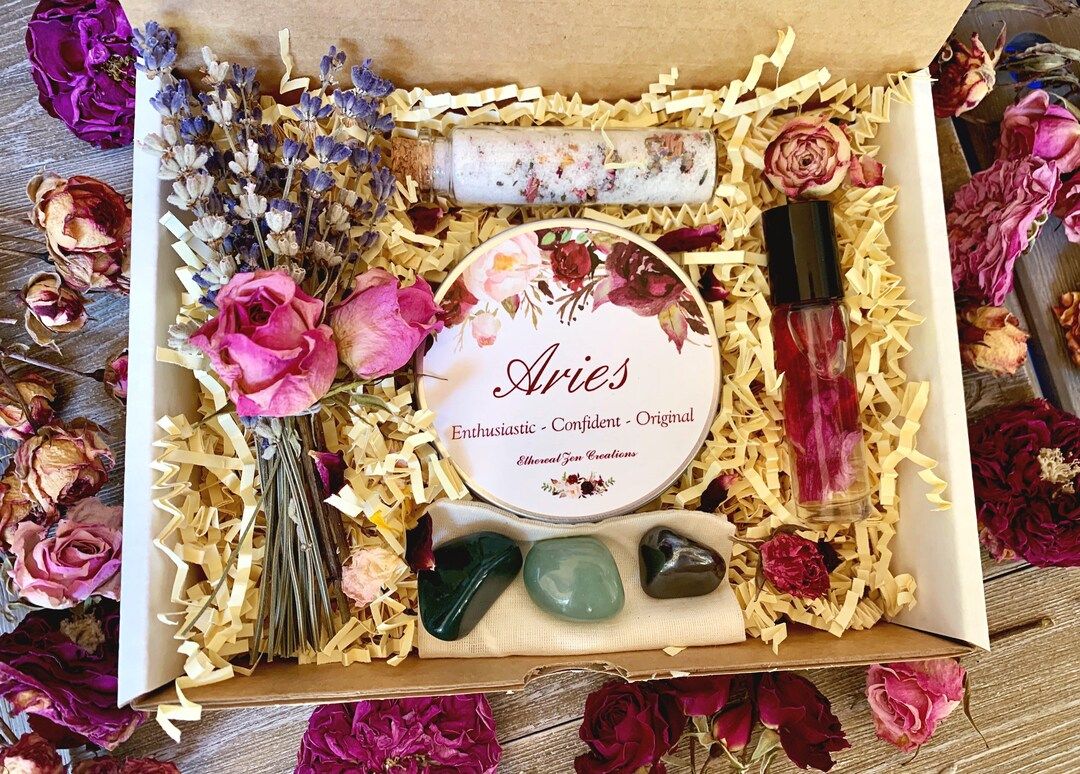Aries Zodiac Spa & Crystal Gift Set | Personalized Astrology Self-Care Kit | Handcrafted Birthday... | Etsy (US)