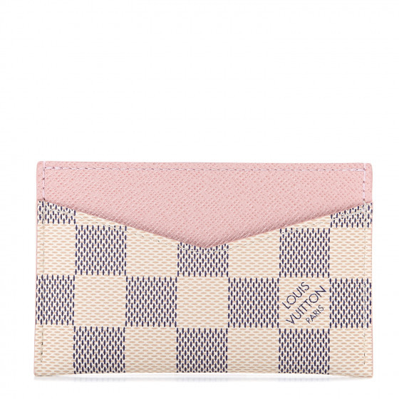 LOUIS VUITTON Damier Azur Daily Card Holder Rose Ballerine | Fashionphile