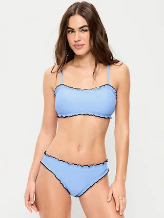 Scoop-Neck Ruffle Swim Top | Old Navy (US)