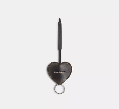 Coach Coachtopia Heart Bag Charm With Key Ring In Upcrafted Loved Leather CDV11 | eBay | eBay US