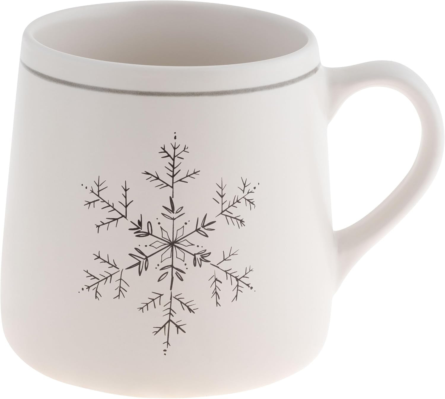 Karma Gifts, Winter White Mug, Snowflake Coffee Mug, 18 oz Stoneware – Minimalist Holiday Mug, Dishwasher & Microwave Safe, Christmas Gift for Women, Hostess Gift, Cozy Seasonal Drinkware, Snowflake | Amazon (US)