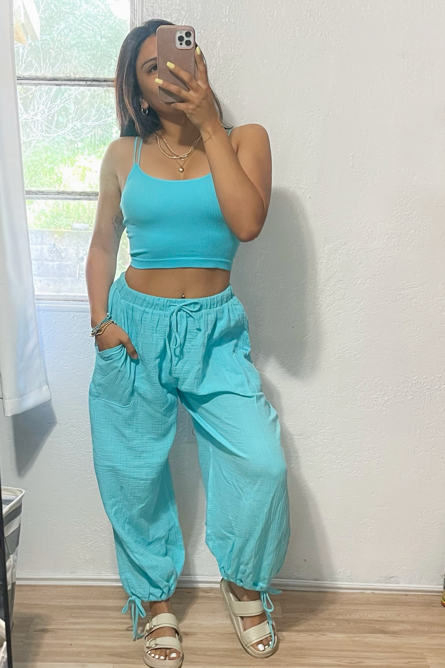 How cute is this Colsie set from Target. Pants Can def be worn out for the warmer days or as a beach coverup 🩵#LTKswim #LTKstyletip

#LTKSeasonal