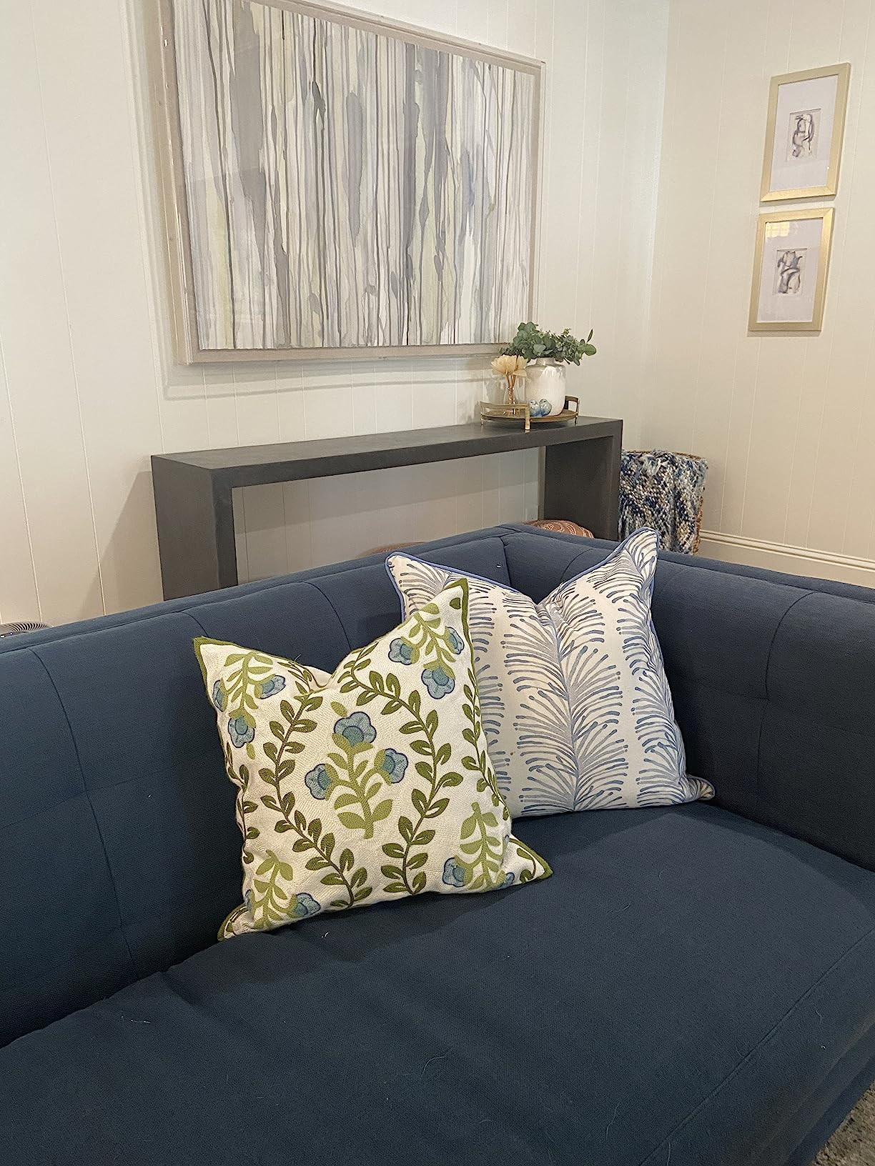 Pilmandu Set of 2 Embroidered Decorative Throw Pillow Covers Couch Square Pillowcases Cushion for... | Amazon (US)