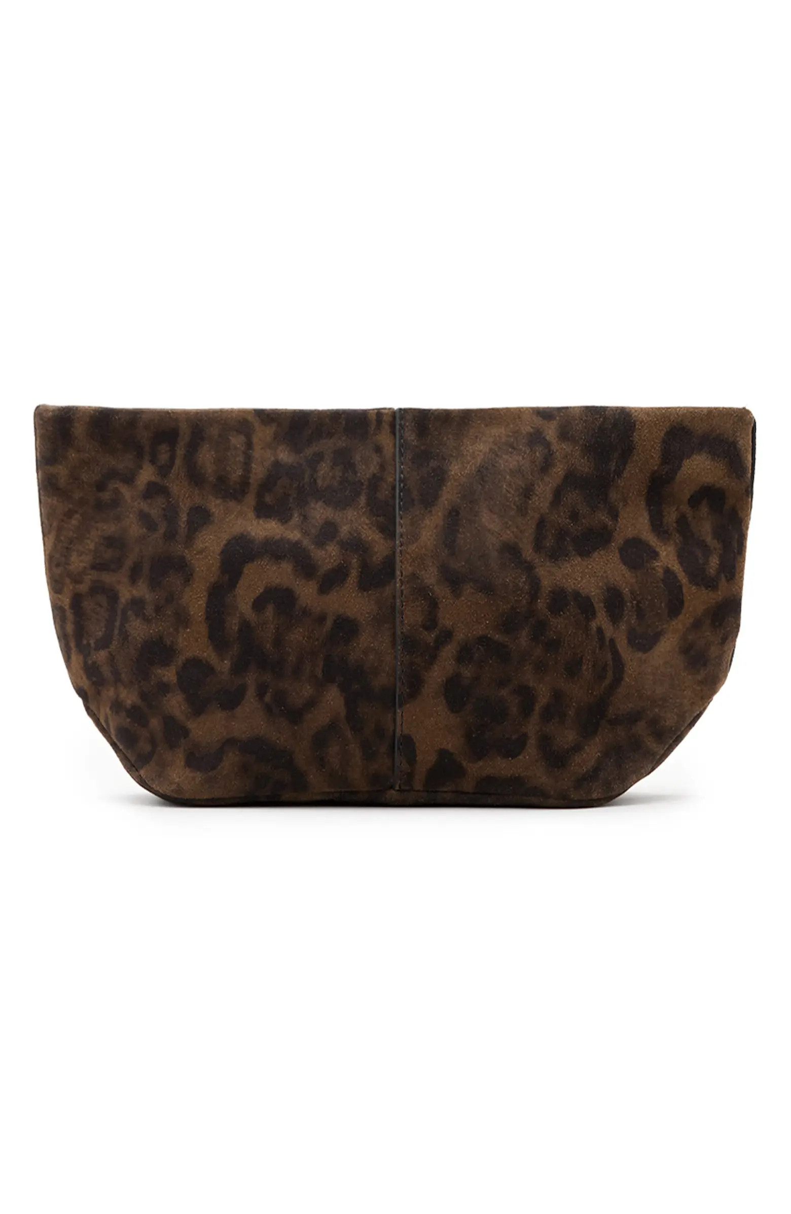 AllSaints Hex Leopard Suede East/West Pouch | Nordstrom | Nordstrom