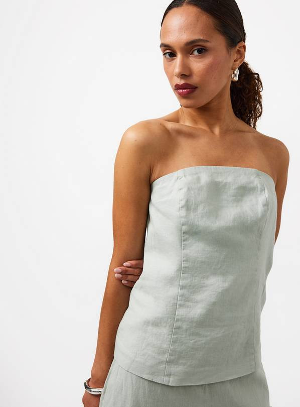 Buy Green Linen Bandeau Top 12 | Tops | Tu | Tu Clothing