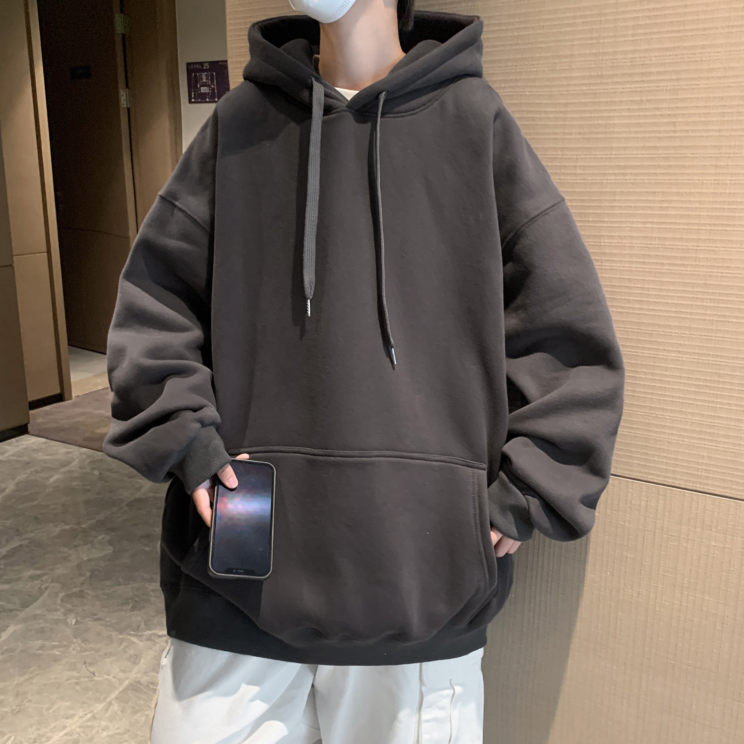 104.55R$ 35% de desconto|Privathinker homens oversized hoodies cor sólida homem casaual com capu... | Aliexpress BR (BR)