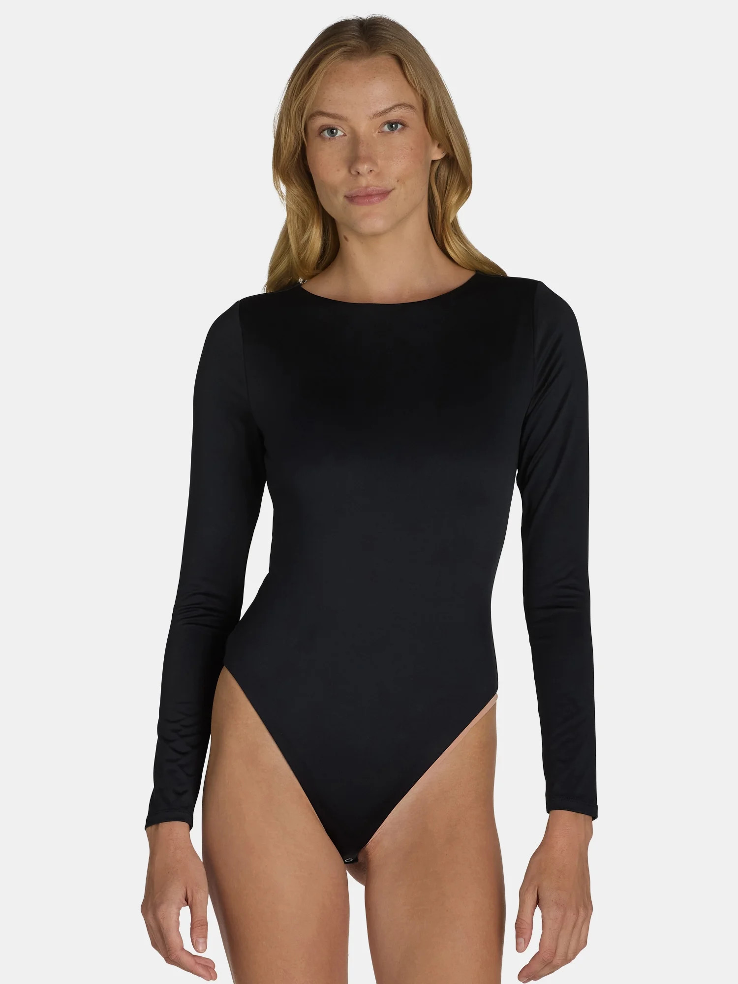 Madden NYC Women's Boatneck Bodysuit with Long Sleeves, Sizes XS-XXL - Walmart.com | Walmart (US)