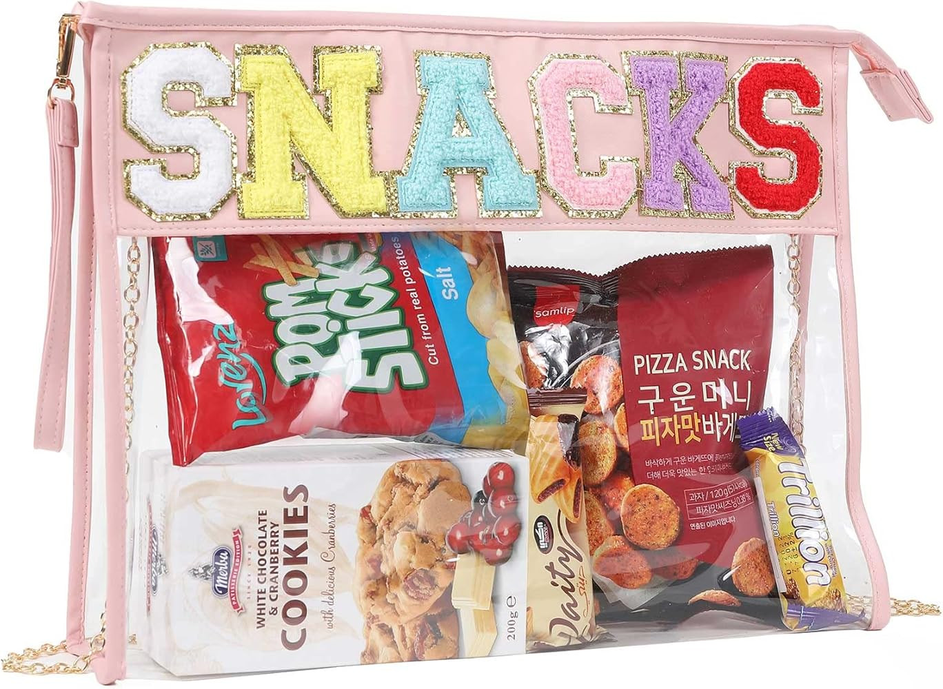 TopTTanBo Chenille Letter Clear Bag Purse Multi-purpose Transparent Waterproof Snacks Makeup Tote Ba | Amazon (US)