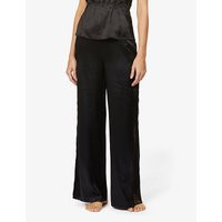 Rose lace-trim wide-leg silk-satin pyjama bottoms | Selfridges