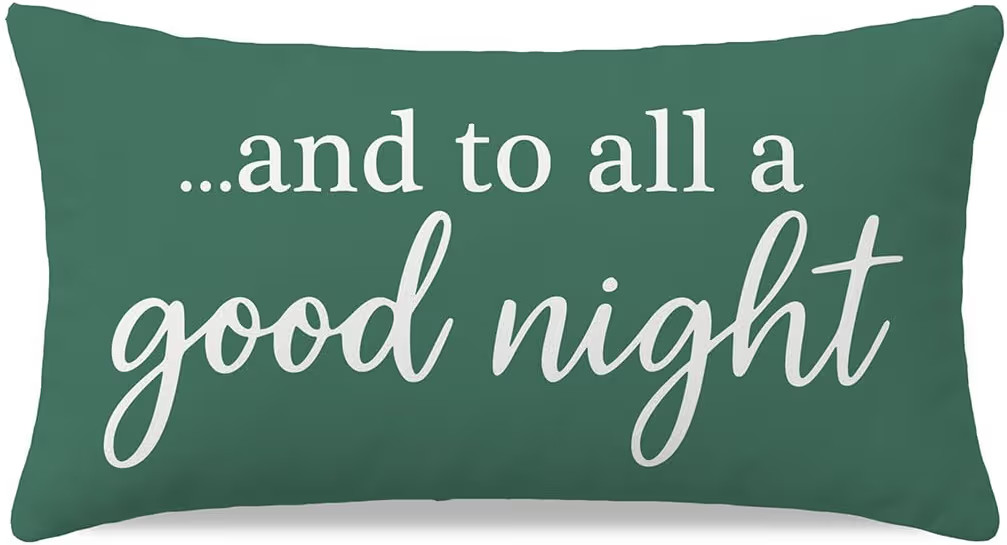 Rustic Holiday Pillow Cover 12x20 Inch Sage Green Christmas Decor and to All a Good Night Lumbar ... | Amazon (US)