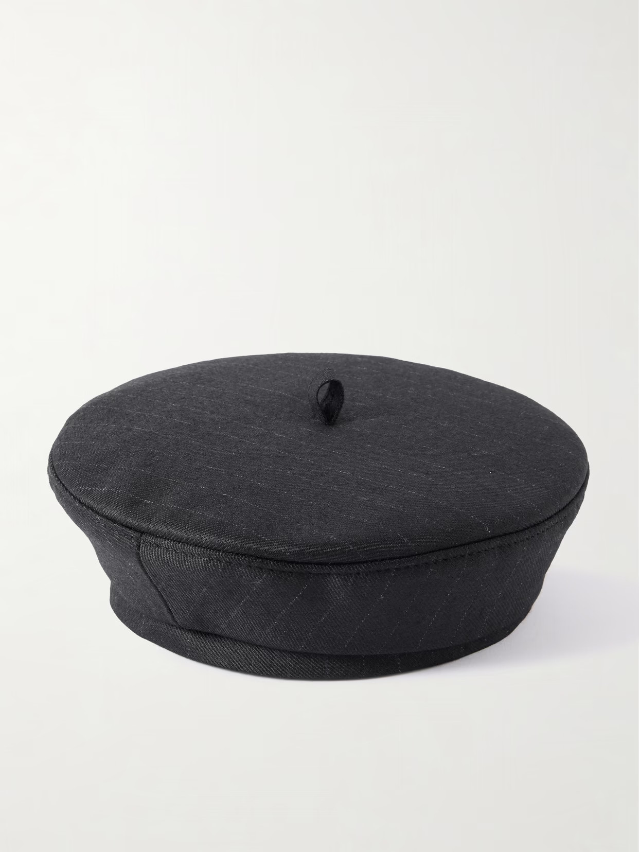 Ruslan Baginskiy - Pinstriped Wool-blend Beret - Black | NET-A-PORTER (US)