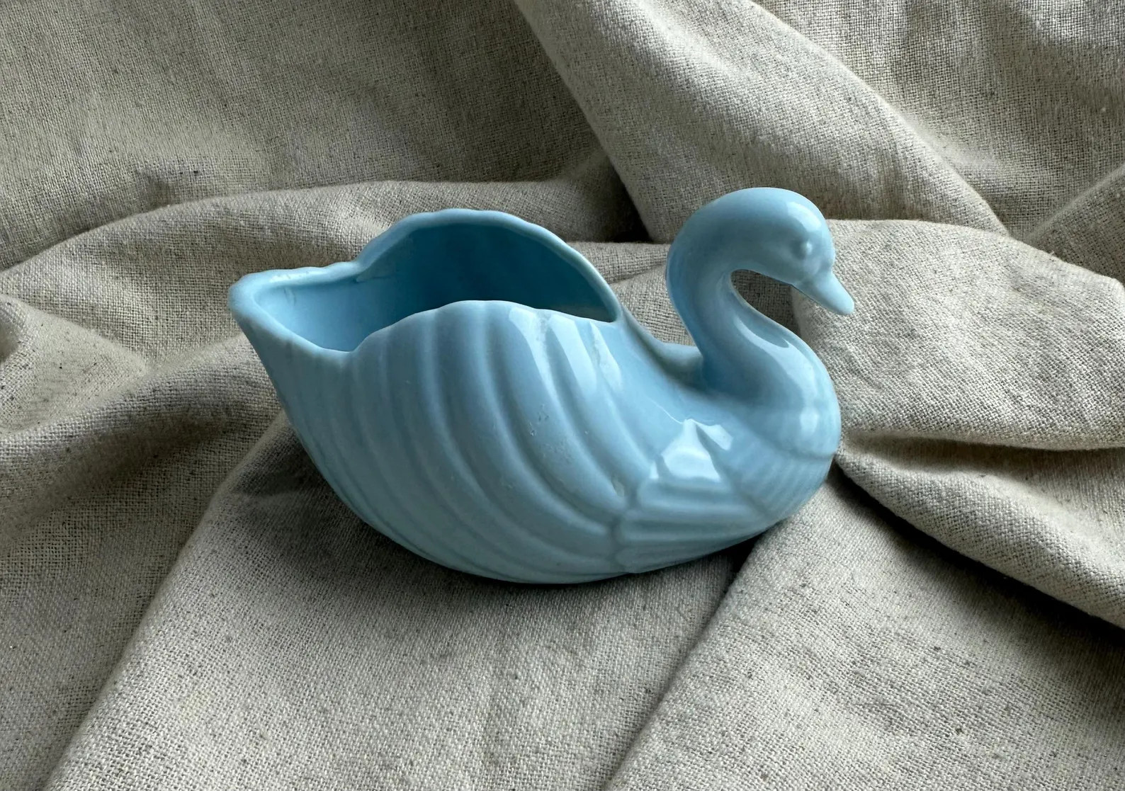 Swan Planter / Vessel with Light Blue Glaze, made in Japan | Etsy (Global)