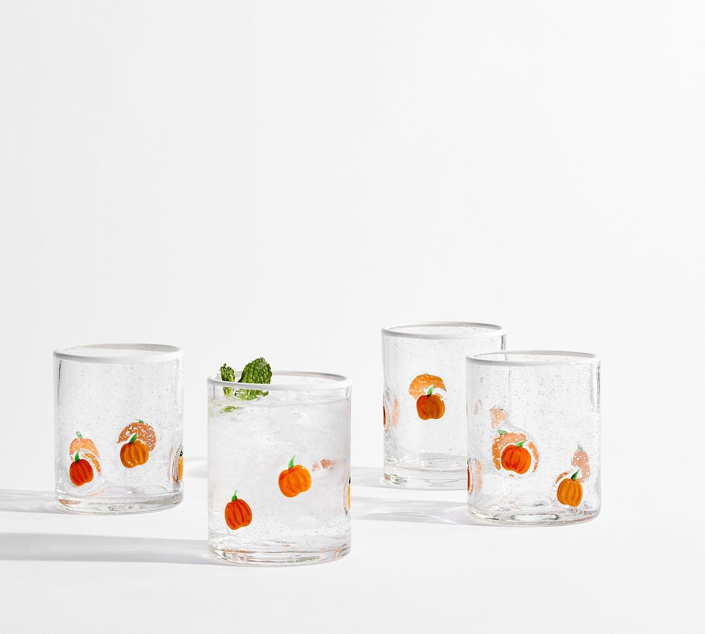 Pumpkin Icon Drinking Glasses, Set of 4 | Pottery Barn (US)