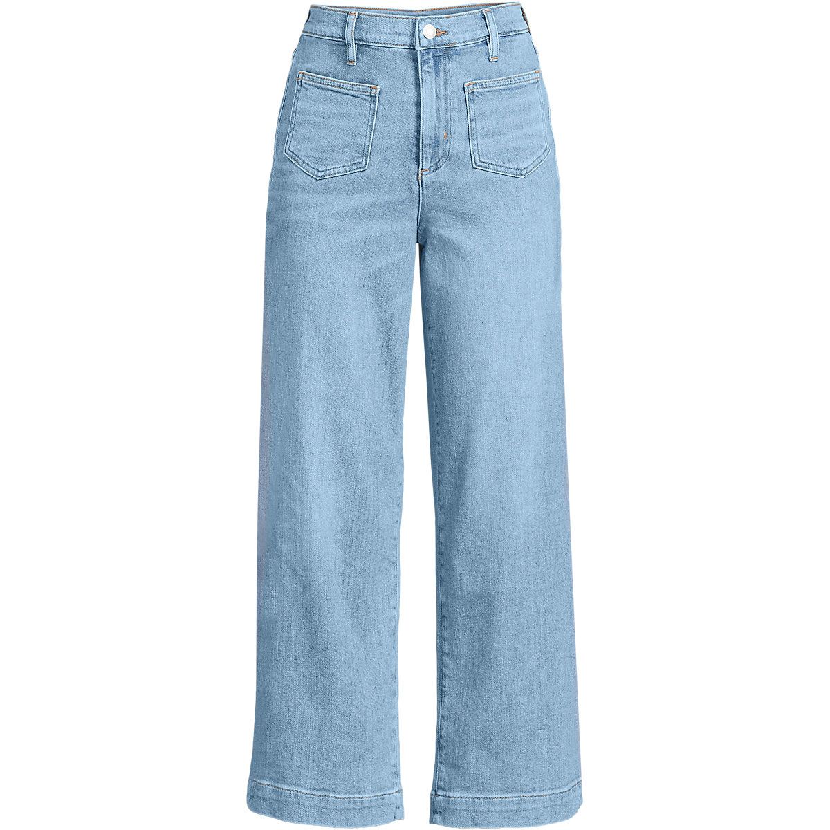 Women's Denim High Rise Patch Pocket Crop Jeans | Lands' End (US)