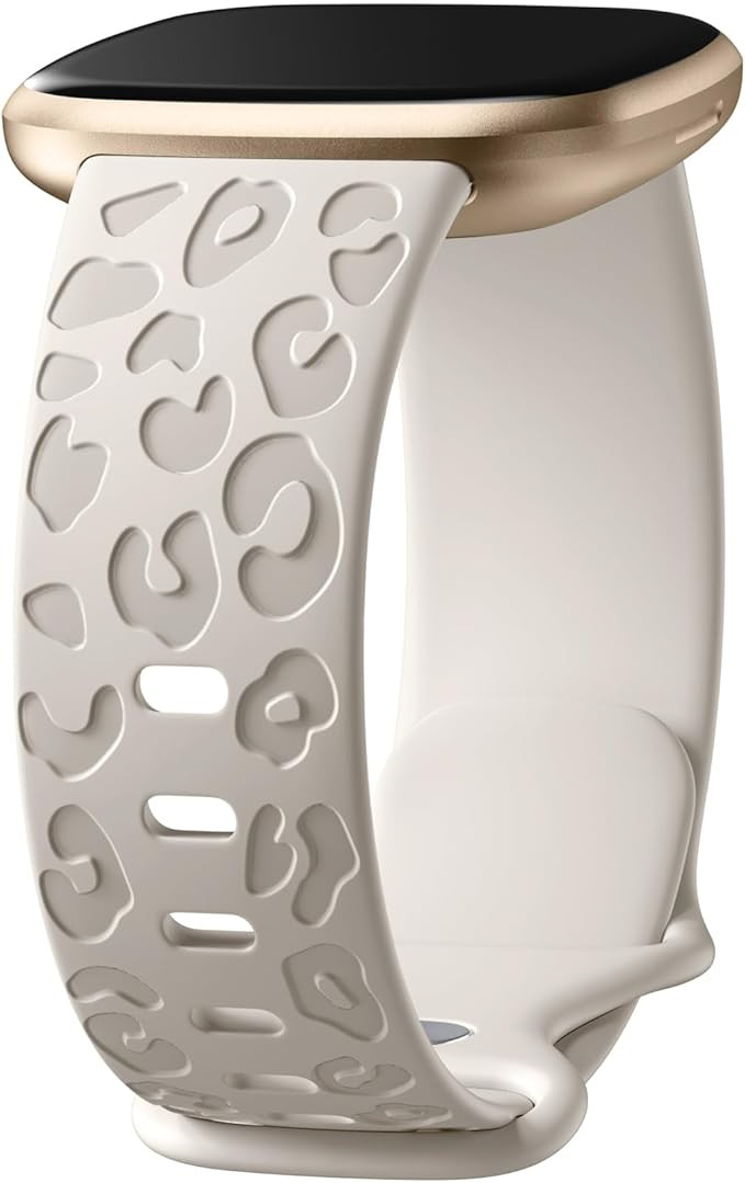Odbeai Leopard Bands Compatible with Fitbit Versa 4 Bands for Woman/Versa 3 Bands,for Fitbit Sens... | Amazon (US)