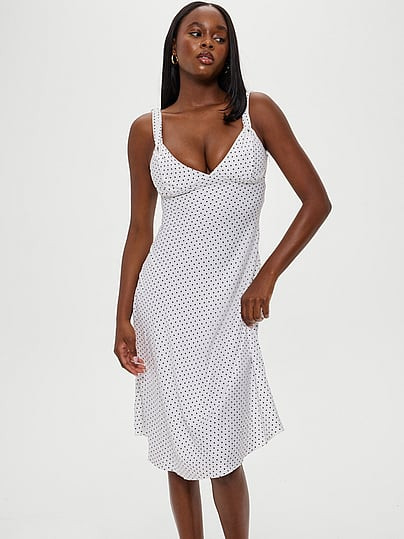 Frankies Bikinis Aurora Satin Midi Dress, Print, M - Women's Dresses - Victoria's Secret | Victoria's Secret (US / CA )