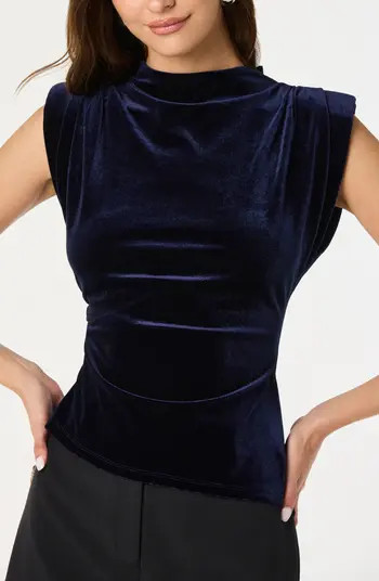 Strong Shoulder Velvet Top | Nordstrom