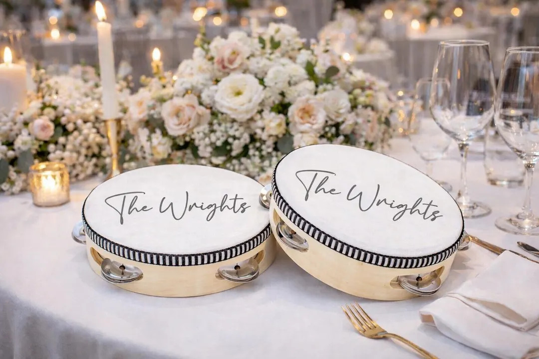 Personalised Wedding Tambourines 6” | Custom Wooden Tambourine Party Favours | Guest Gifts for ... | Etsy (US)