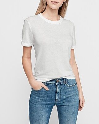 Crew Neck Tee White Women's XS | Express