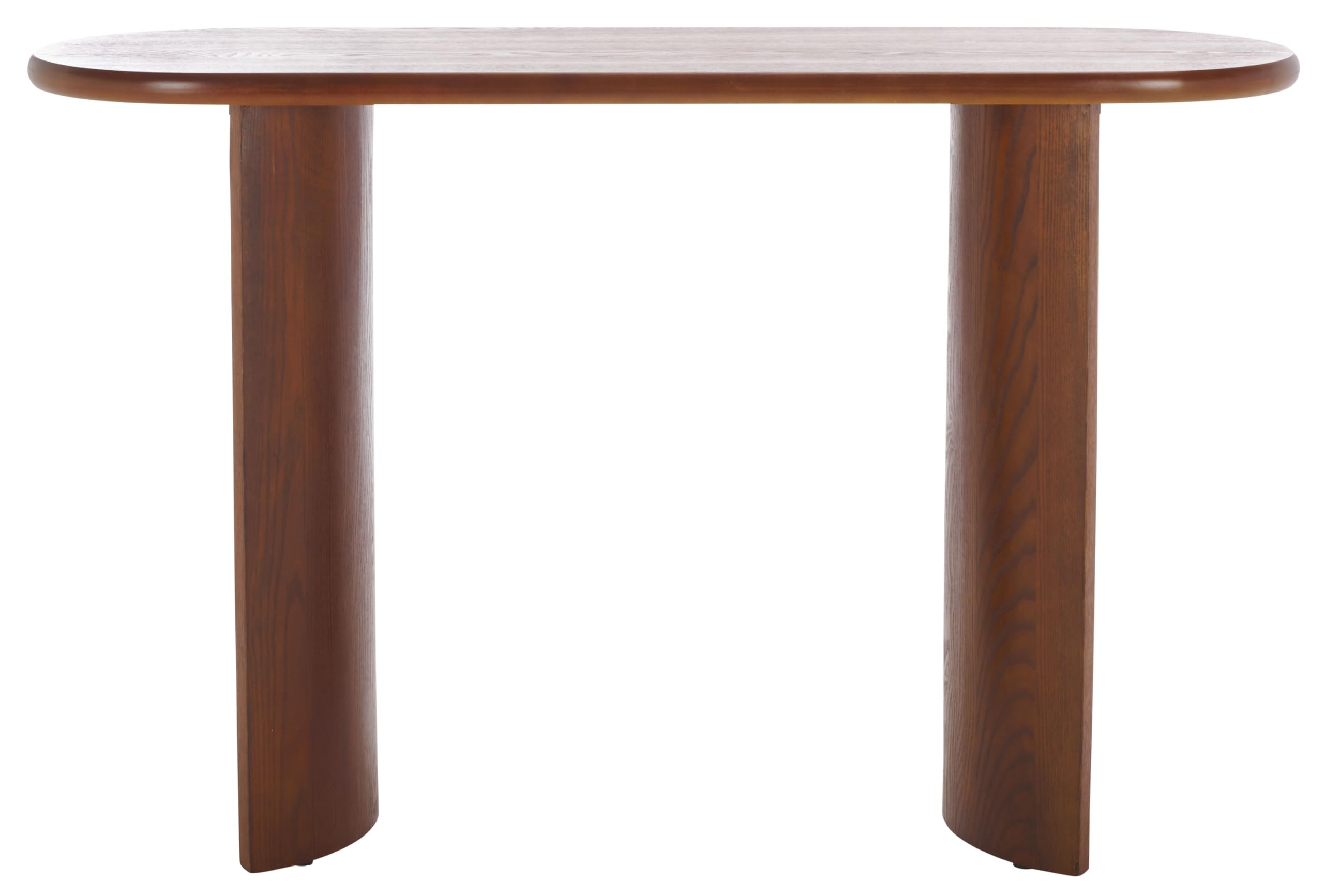 SAFAVIEH Home Collection Koka Walnut Brown Oval Top Console Table (Fully Assembled) | Amazon (US)