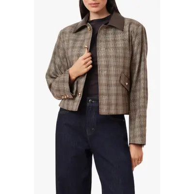 Habitual Houndstooth Check Swing Jacket in Brown Houndstooth at Nordstrom, Size X-Large | Nordstrom