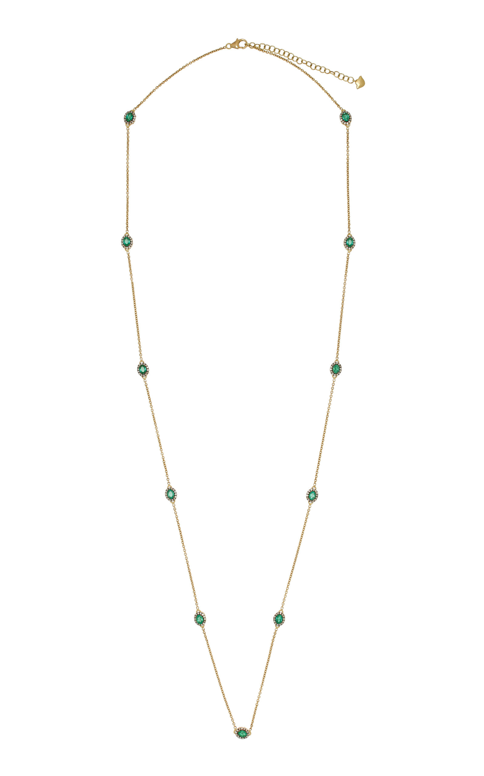 Mini Rajasthan 18K Yellow Gold Emerald Necklace | Moda Operandi (Global)