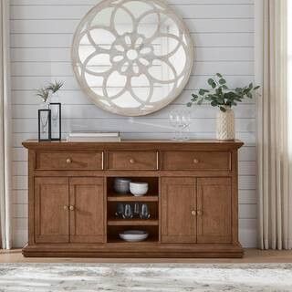 Home Decorators Collection Eldridge Wood Buffet in Haze Brown HD02-F01WD - The Home Depot | The Home Depot