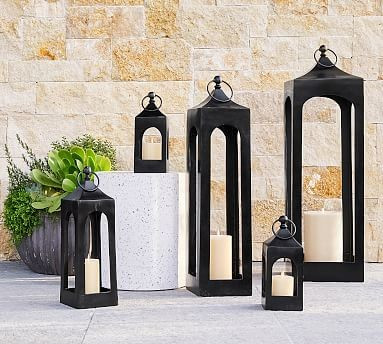 Caleb Handcrafted Metal Lantern - Black | Pottery Barn (US)