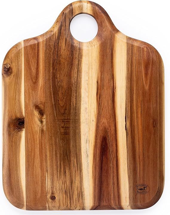 Superior Trading Co. Acacia Wood Cutting Board with Wooden Handle. FDA Approved. 14 x 14 inc. | Amazon (US)