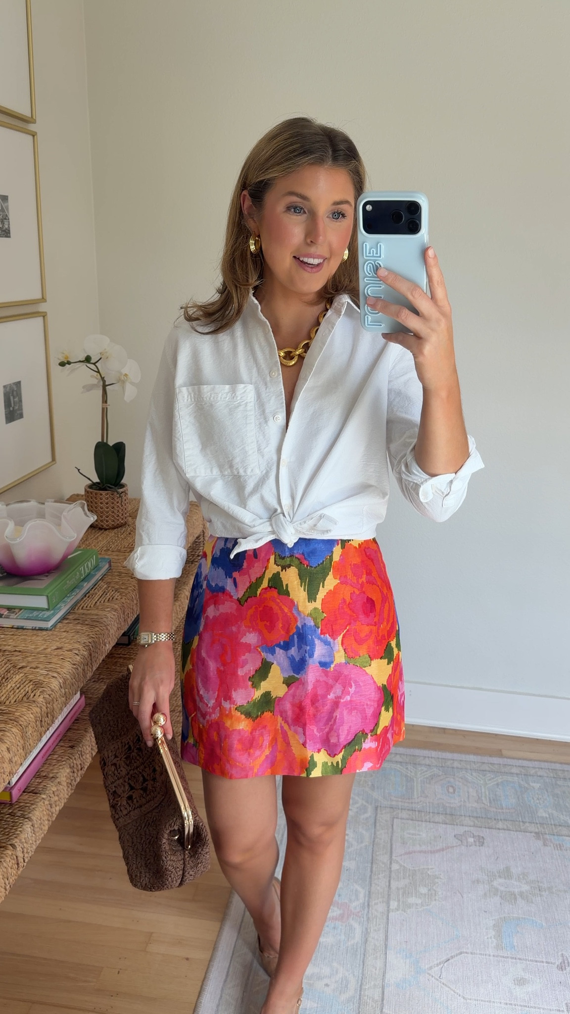 Cute summer outfit idea! Wearing an XS in top and 8 in skirt but had it taken in!